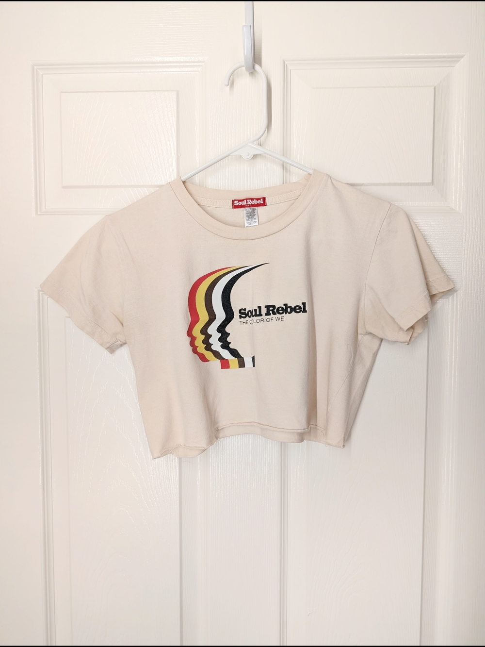 Cream Graphic Crop Top